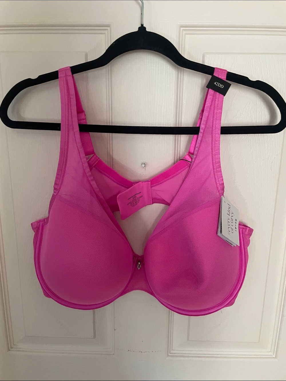 New with tags curvy couture sheer mesh Pink Underwire Bra 42DD